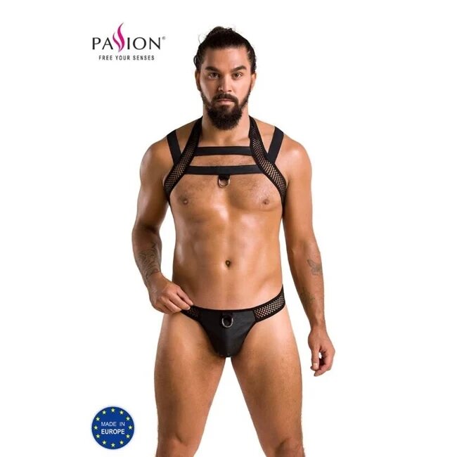 Passion Set lenjerie erotică pt bărbați 043 2 piese negru S/M