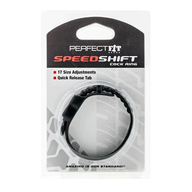 Perfect Fit Inel pentru penis Speed Shift Cock Ring diametru ajustabil până la 17 mărimi din TPR culoare negru