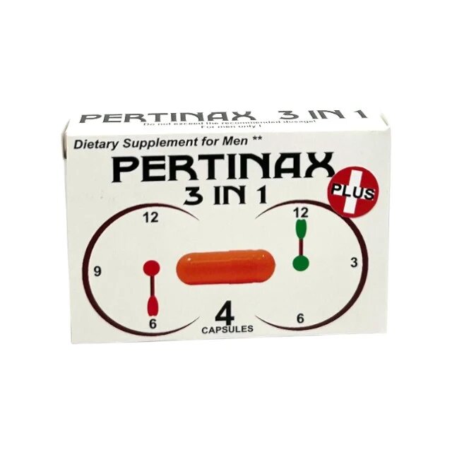 PERTINAX Capsule Plus 3 in 1 pentru erecții puternice și de durată formulă naturală cu ginseng 4 capsule