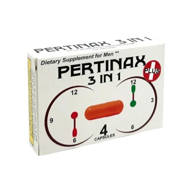 PERTINAX Capsule Plus 3 in 1 pentru erecții puternice și de durată formulă naturală cu ginseng 4 capsule