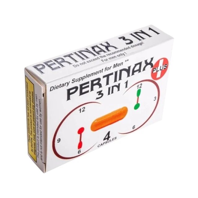 PERTINAX Capsule Plus 3 in 1 pentru erecții puternice și de durată formulă naturală cu ginseng 4 capsule