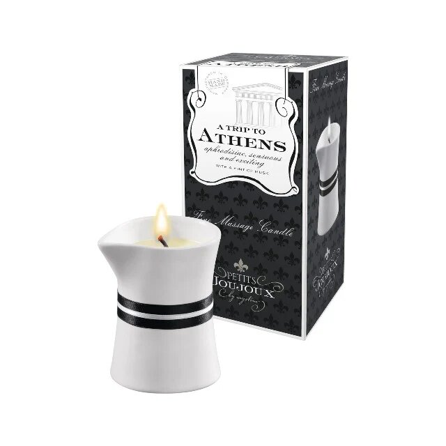 PETITS JOUJOUX Lumanare pentru masaj - Athens cu aroma de mosc si patchouli 120 gr