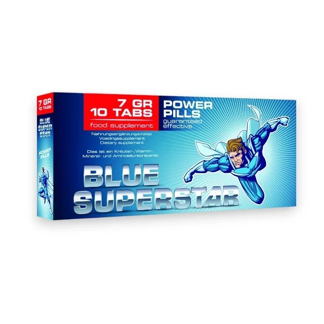 Pharmquests Capsule Blue Superstar pentru erecții puternice și de durată cu ginseng siberian L-arginină și rădăcină de ashwagandha 10 capsule