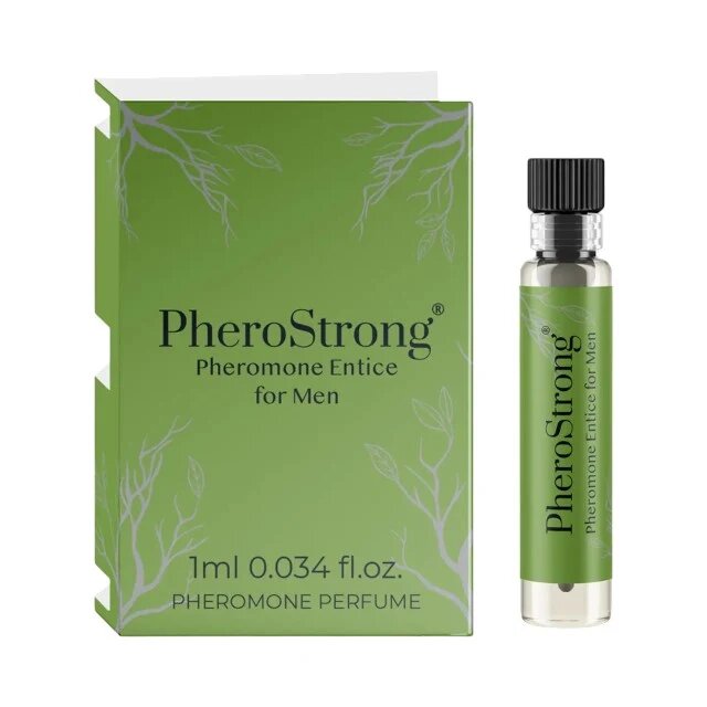 PheroStrong Mostră parfum cu feromoni Entice pentru bărbați cu note de bergamotă floare de portocal și patchouli 1 ml