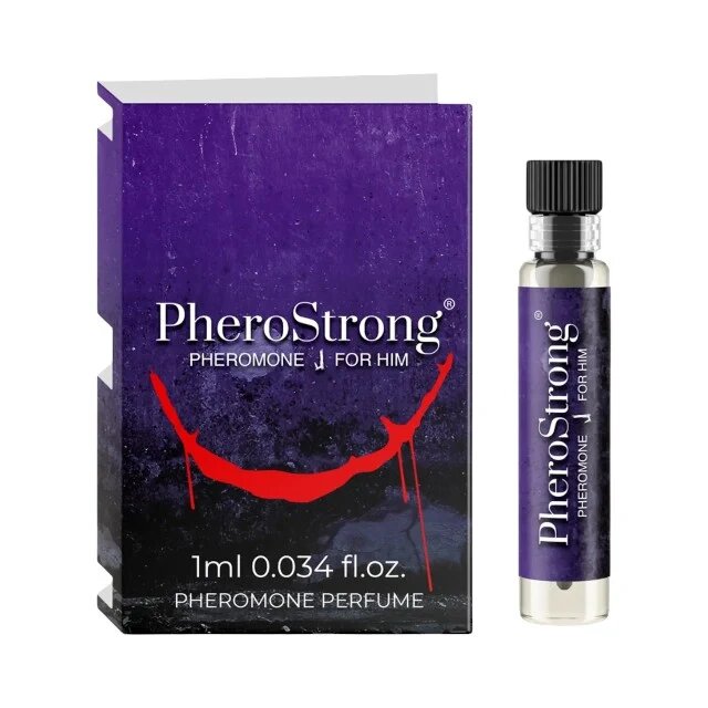 PheroStrong Mostră parfum cu feromoni J pentru bărbați note de iris nobil ambră gri și ienupăr de Virginia 1 ml