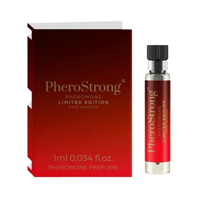 PheroStrong Mostră parfum cu feromoni Limited Edition pentru femei cu note de coacăze negre frezie și vanilie 1 ml