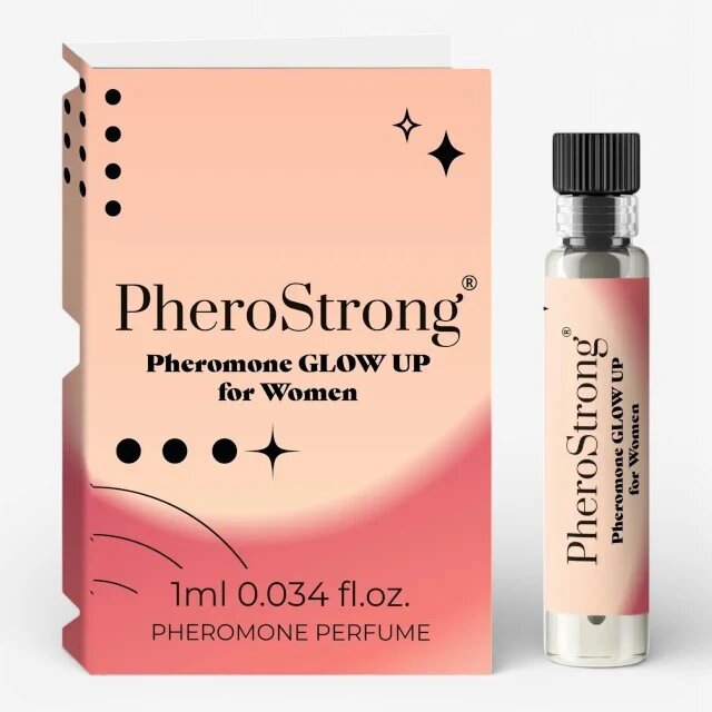 PheroStrong Mostră parfum cu feromoni Pheromone Glow up Women pentru femei cu note de piersică bujor floare de portocal mosc 1 ml