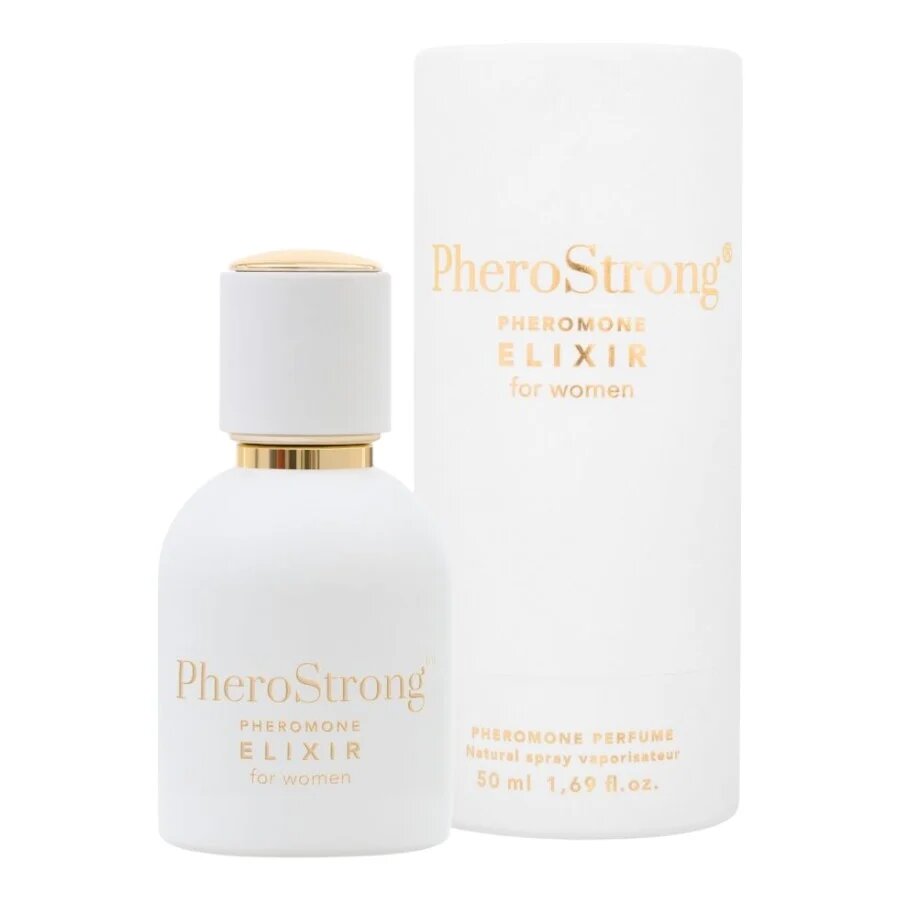 PheroStrong Parfum cu feromoni Elixir pentru femei cu note de mosc alb ambră și vanilie de Madagascar alb 50 ml