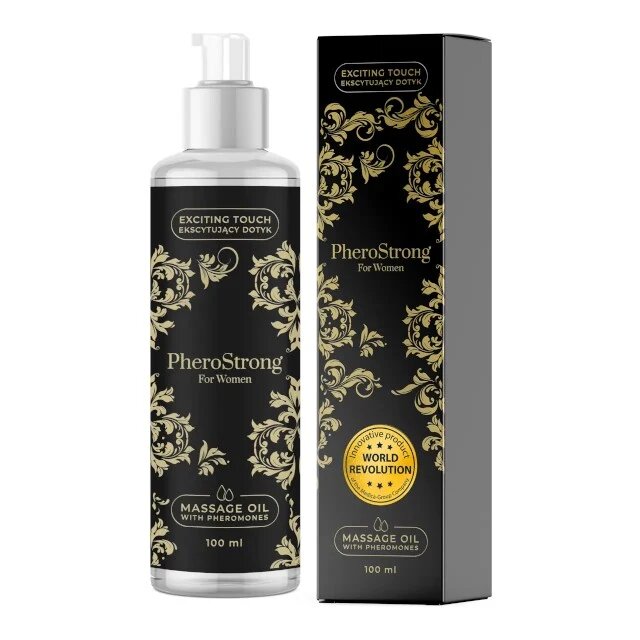 PheroStrong Ulei de masaj cu feromoni For Women pentru femei note de lămâie și trandafir 100 ml (negru)