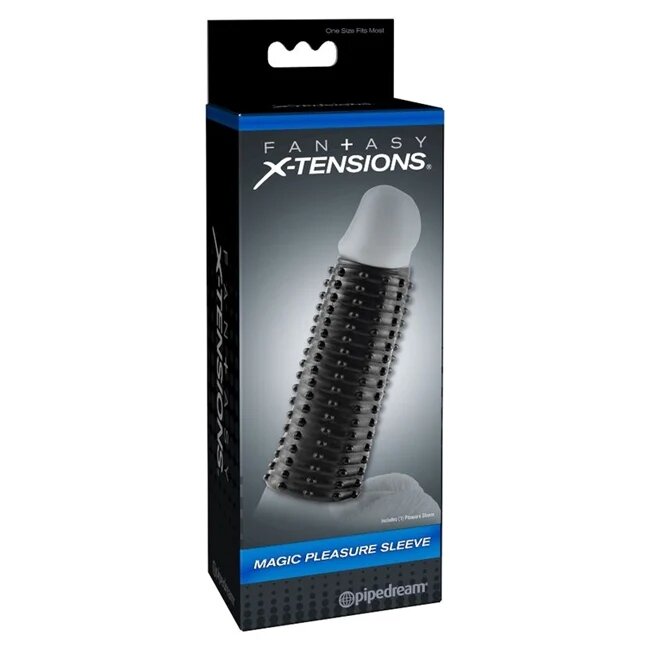 PIPEDREAM Manson FANTASY X-Tensions - Magic Pleasure Sleeve pentru amplificarea erectiei negru