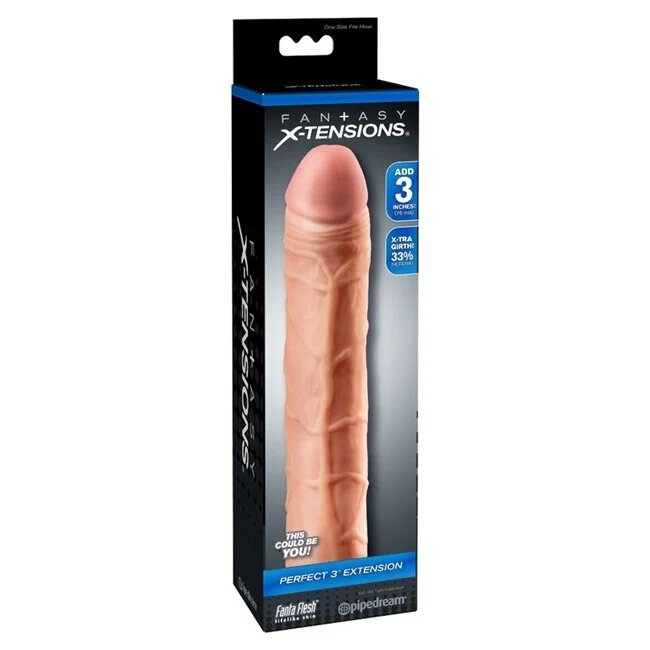 PIPEDREAM Manson FANTASY X-Tensions - Perfect 3" Extension pentru extensia penisului culoarea pielii