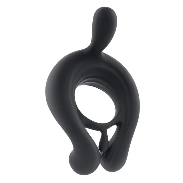 Playboy Inel vibrator pentru penis Triple Play control cu telecomandă 9 funcții de vibrație din silicon rezistent la apă negru