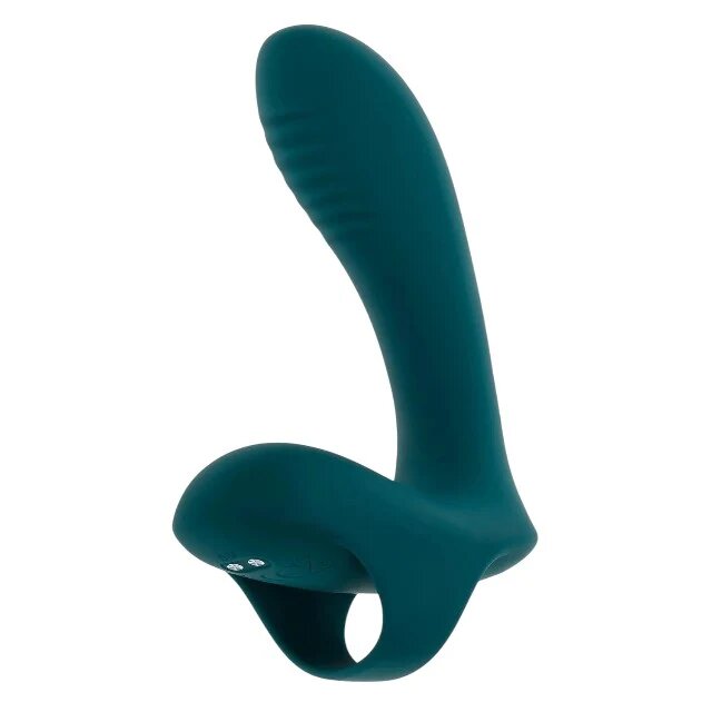 Playboy Vibrator dublu pentru deget Wrapped Around Your Finger 9 funcții de vibrație rezistent la apă verde