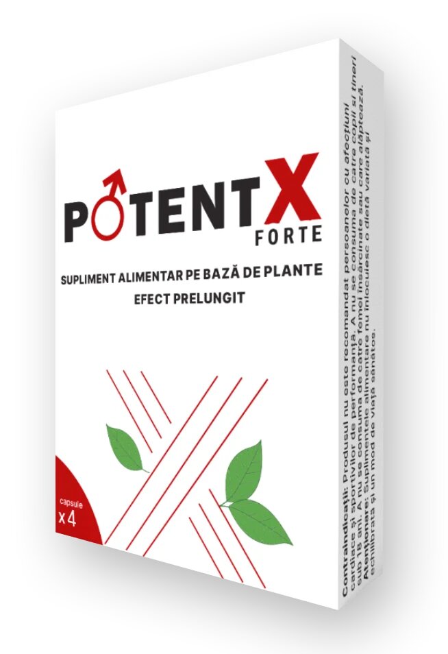POTENTX Capsule Forte pentru susținerea potenței erecției libidoului și vitalității masculine 4 capsule