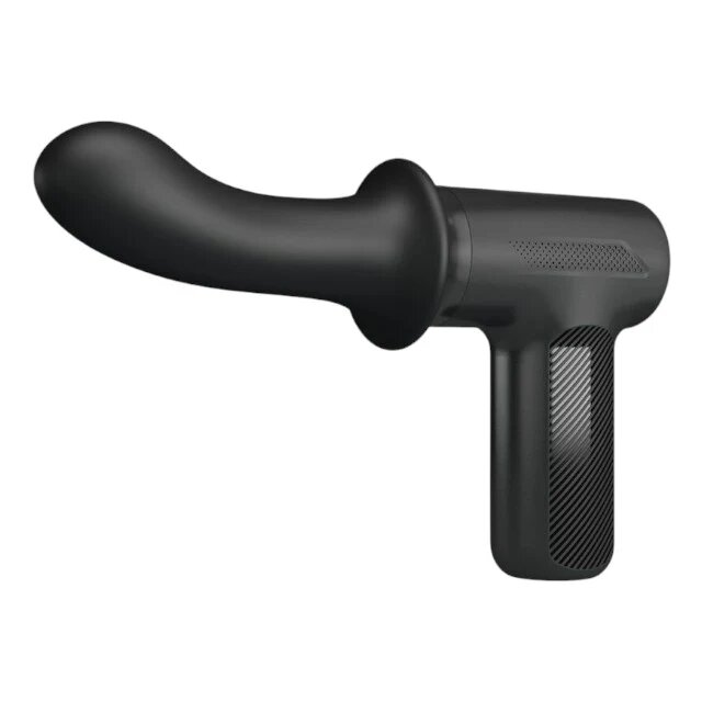 PRETTYLOVE Aparat de masaj DJ Doctor Massage Gun pentru corp și zone intime 5 funcții de penetrare automată negru