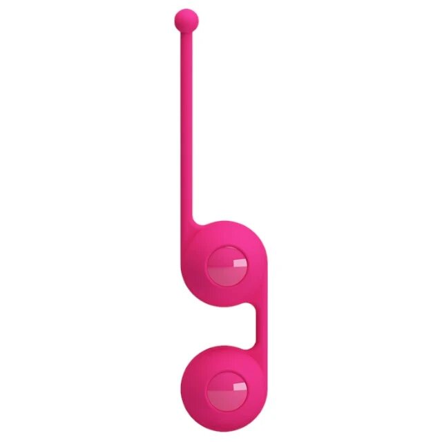 PRETTYLOVE Bile kegel Kegel Tighten Up III acoperite cu silicon pentru tonifierea mușchilor pelvieni roz
