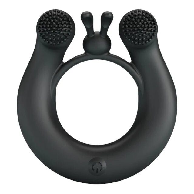 PRETTYLOVE Inel vibrator pentru penis DAHLIA din silicon moale cu 12 funcții de vibrație culoare negru