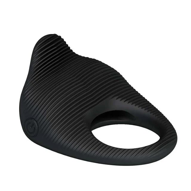 PRETTYLOVE Inel vibrator pentru penis Thimble pentru stimularea erecției negru