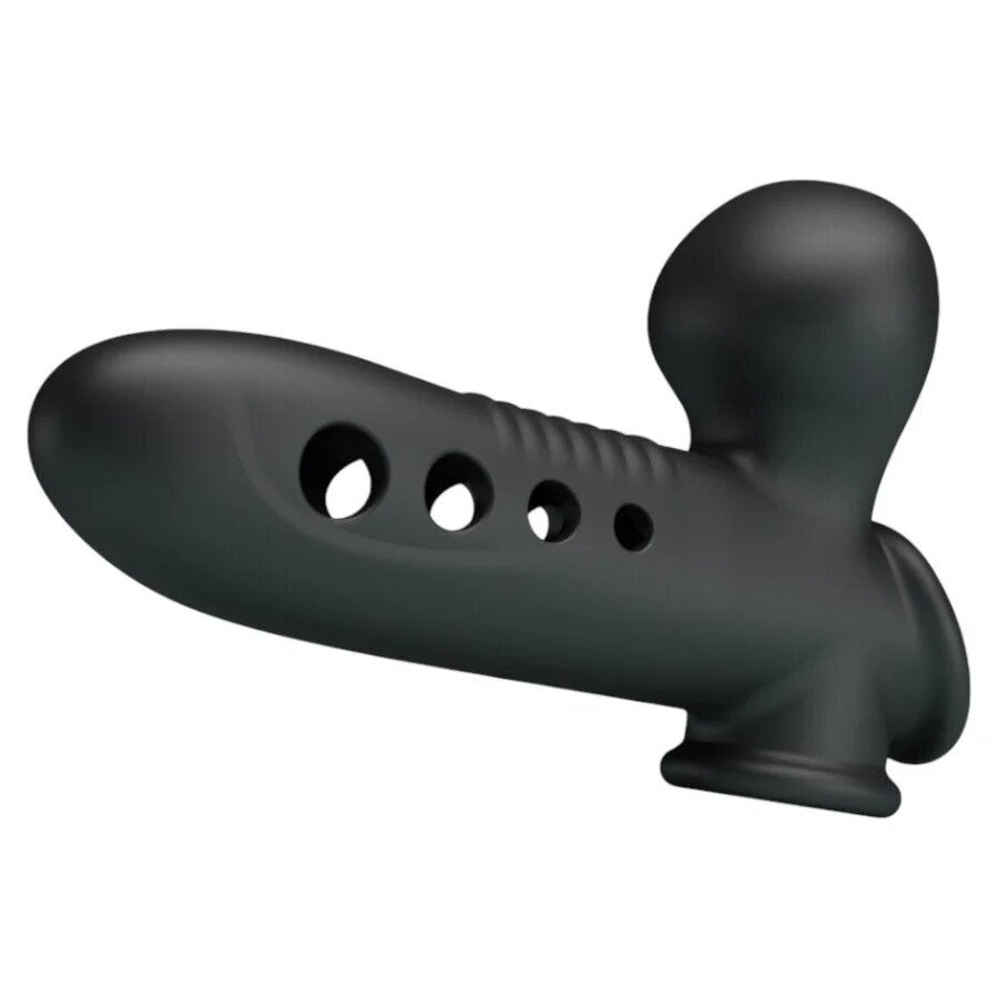 PRETTYLOVE Manșon gonflabil Airbag Crane pentru îngroșarea penisului întârzierea ejaculării și stimulare din silicon negru