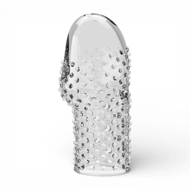 PRETTYLOVE Manșon pentru penis Becks pentru îngroșare și stimulare intensă texturat cu striații transparent 8 cm