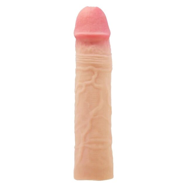 PRETTYLOVE Manșon realist CHELSEA pentru extensia penisului material moale și rezistent la apă 22.5 cm culoarea pielii