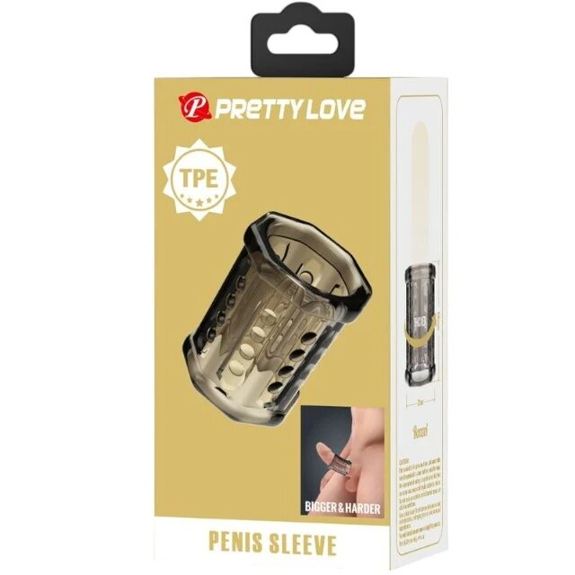 PRETTYLOVE Manșon Ronzel Penis Sleeve pentru îngroșarea penisului și erecții puternice texturat pentru stimulare gri