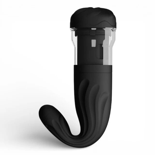 PRETTYLOVE Masturbator automat Breton cu interior texturat 4 moduri de vibrație și de rotație culoare negru