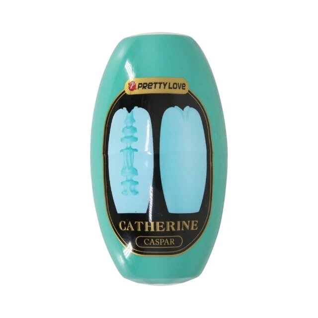 PRETTYLOVE Masturbator Catherine CASPAR în formă de ou simulare vaginală realistă rezistent la apă 8.5 cm verde aqua