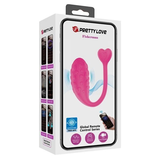 PRETTYLOVE Ou vibrator SMART - Fisherman pentru stimulare sexuala feminina roz 12 functii de vibratie