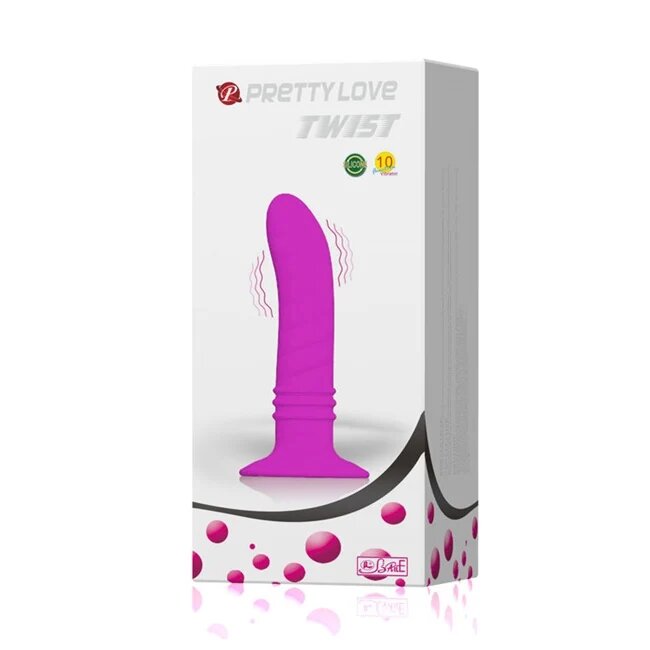 PRETTYLOVE Plug anal TWIST din silicon cu 10 functii de vibrare 13 cm