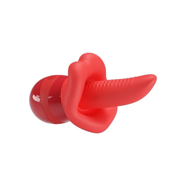 PRETTYLOVE Stimulator clitoris Obelia cu 10 funcții de vibrație simulare sex oral material fin și realist culoare roșu 13.8 cm