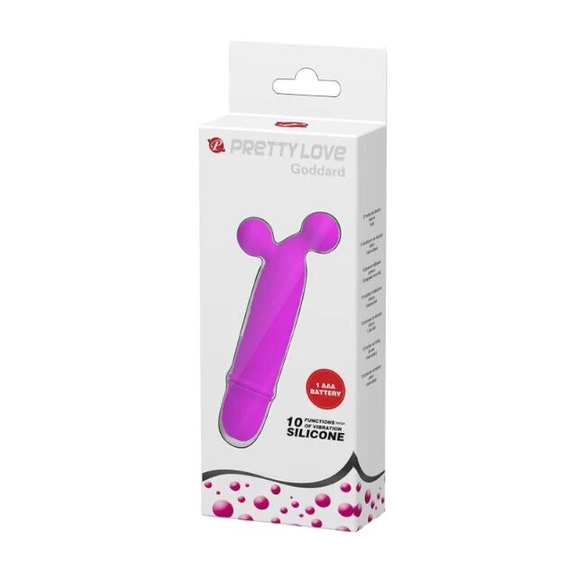 PRETTYLOVE Vibrator bullet Goddard pentru stimularea clitorisului 10 funcții de vibrație culoarea roz magenta