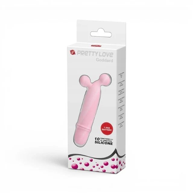 PRETTYLOVE Vibrator bullet Goddard pentru stimularea clitorisului 10 funcții de vibrație din silicon roz deschis