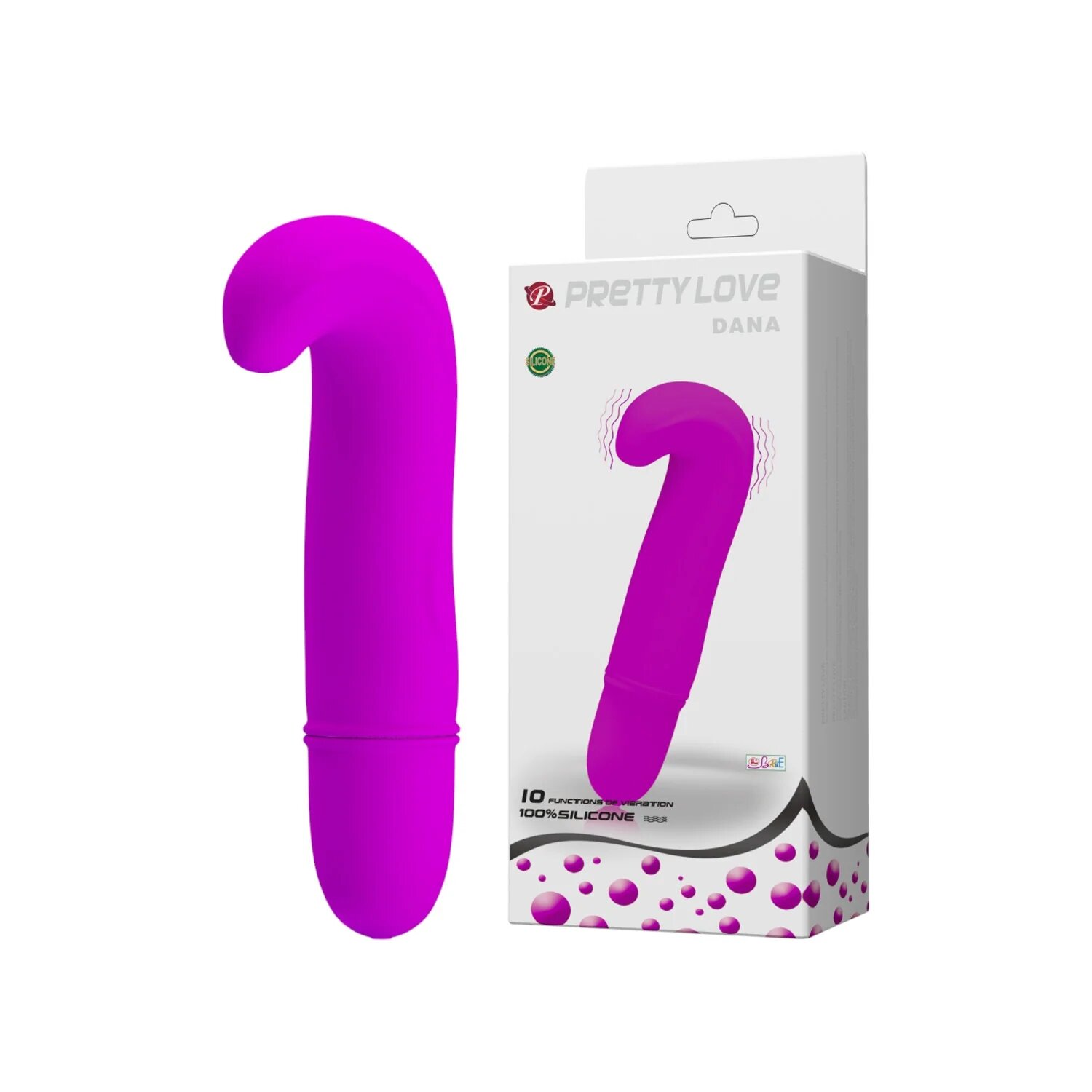 PRETTYLOVE Vibrator mini Dana pentru punctul G 10 funcții de vibrație din silicon hipoalergenic culoare roz 10.6 cm