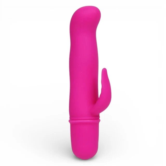 PRETTYLOVE Vibrator mini dublu Blithe pentru stimularea vaginală și clitoridiană 10 funcții de vibrație culoarea roz 12.7 cm