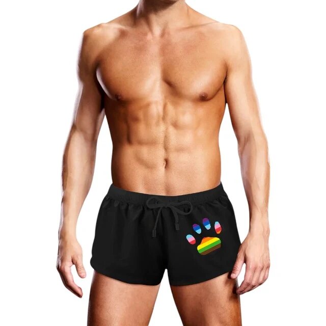 PROWLER Boxeri de înot bărbați Swim Trunk Oversized Paw cu design labă cu steag Pride culoare negru mărime S