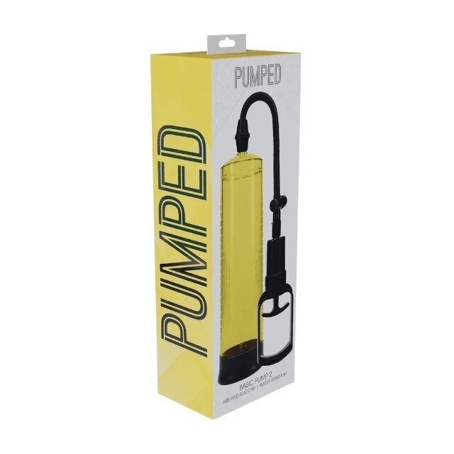 PUMPED Pompă manuală Basic Pump 2 pentru mărirea penisului și îmbunătățirea performanțelor sexuale 31 cm galben