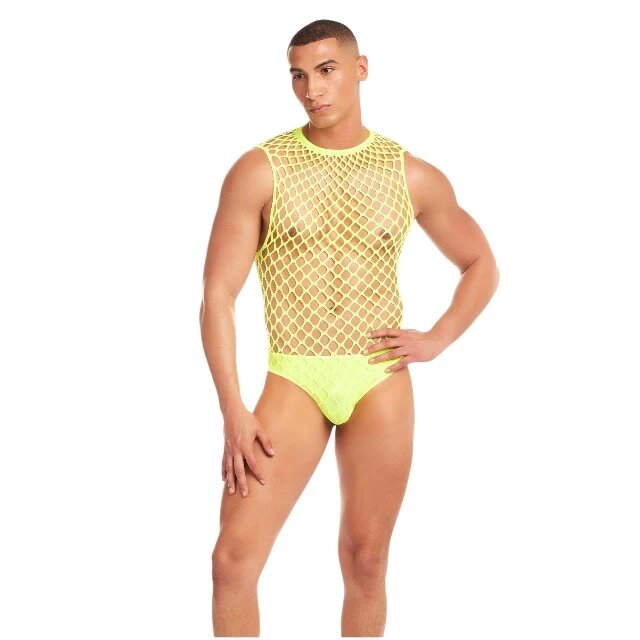 RAINBOW PARTY Set lenjerie erotica bărbați 2 piese galben S/M