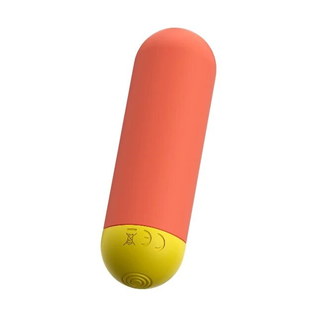 ROMP Vibrator bullet RIOT pentru stimularea clitorisului 10 funcții de vibrație rezistent la apă IPX5 portocaliu cu galben