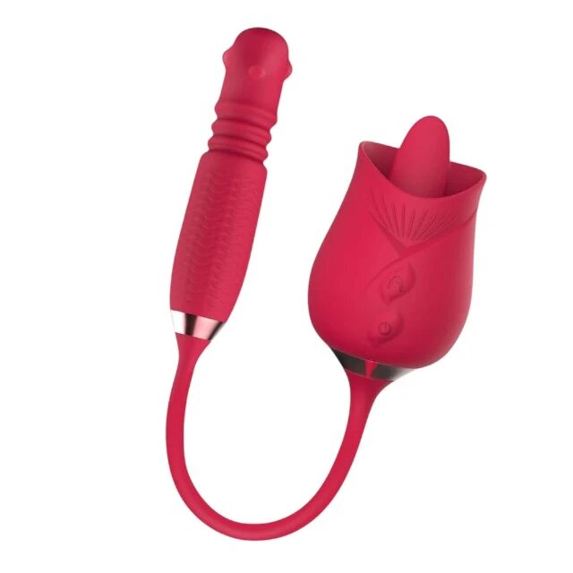 ROUGE VELVET Stimulator dublu pentru clitoris Aurora 10 funcții de rotație simulare sex oral și vibrații ultra-puternice roșu