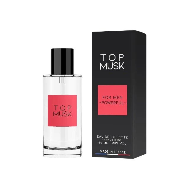 RUF Parfum cu feromoni Top Musk For Men pentru bărbați cu note de lămâie pin și lemn de cedru 50 ml