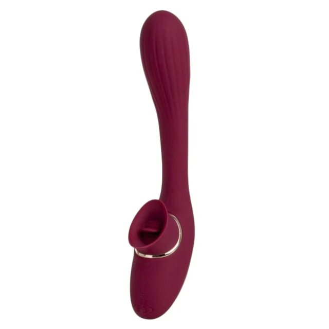 S PLEASURES Vibrator dublu Dual Pleasure pentru clitoris și punctul G 10 funcții de vibrație rezistent la apă culoare roșu
