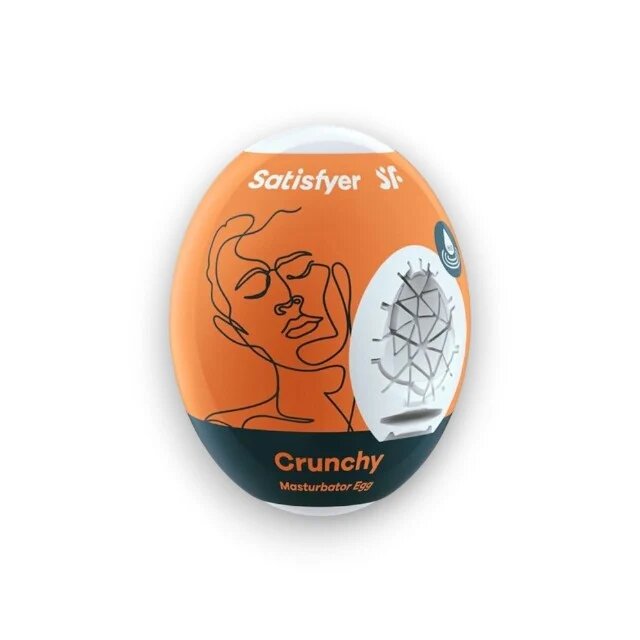 Satisfyer Ou masturbator Crunchy Egg de unică folosință interior texturat material flexibil TPE (portocaliu)