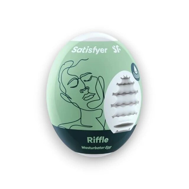 Satisfyer Ou masturbator Riffle Egg de unică folosință interior texturat material flexibil TPE (verde)