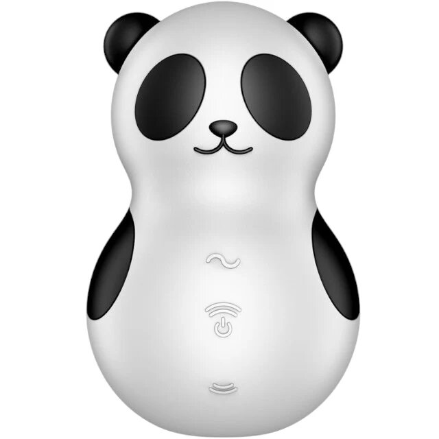 Satisfyer Stimulator - Pocket Panda pentru stimularea clitorisului 12 functii de vibratie alb si negru