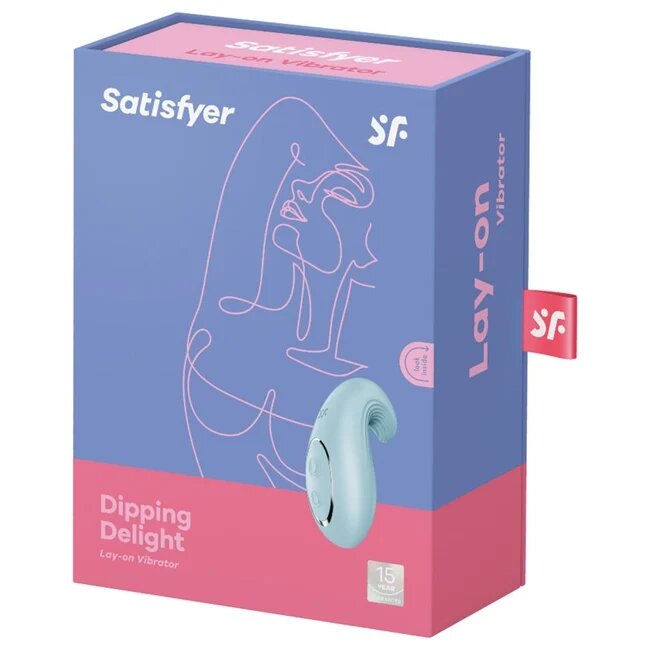 Satisfyer Vibrator dublu Dipping Delight pentru stimulare clitoridiană și vaginală 12 funcții de vibrații rezistent la apă IPX7 albastru