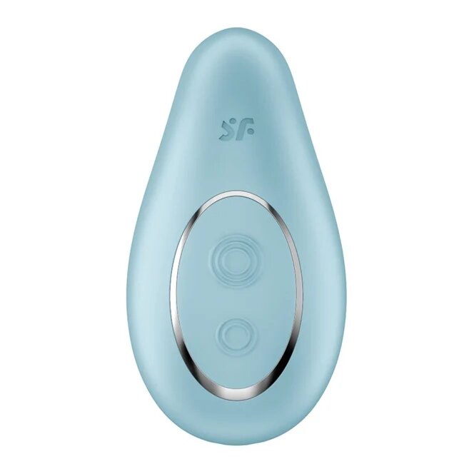 Satisfyer Vibrator dublu Dipping Delight pentru stimulare clitoridiană și vaginală 12 funcții de vibrații rezistent la apă IPX7 albastru