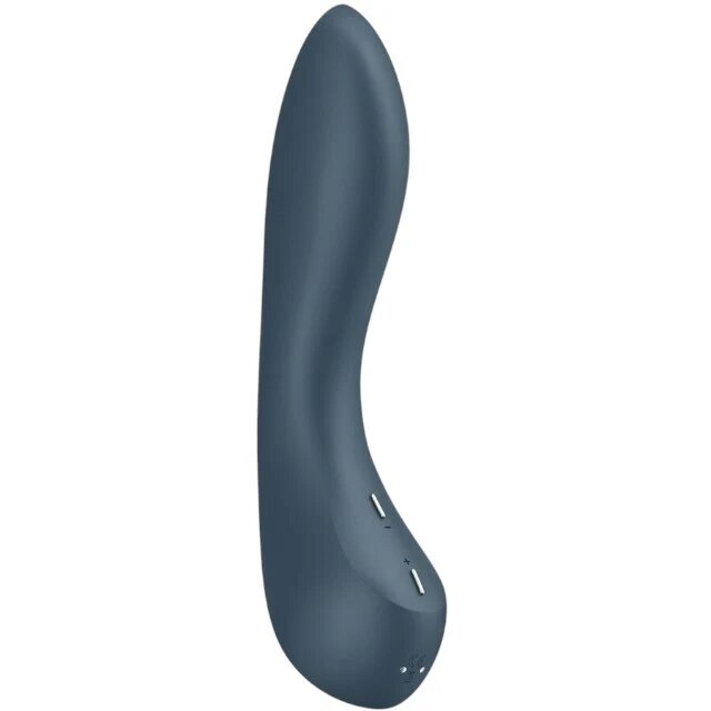 Satisfyer Vibrator G-Spot Wave 4 design curbat pentru stimularea punctului G 12 funcții de vibrație cu unde spiralate gri