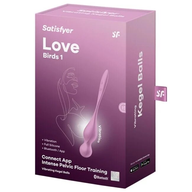 Satisfyer Vibrator - LOVE BIRDS pentru exercitii Kegel 12 functii de vibrare roz