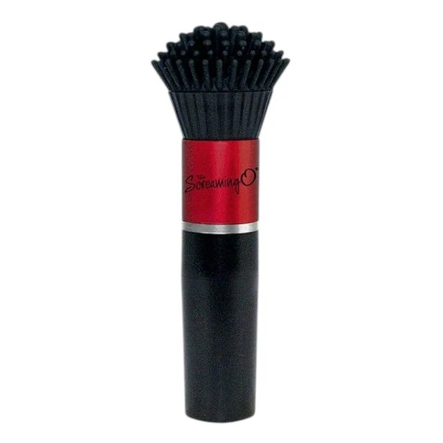 SCREAMING O Aparat de masaj Makeup Brush Vibe în formă de pensulă pentru clitoris și zone erogene 4 viteze negru cu roșu